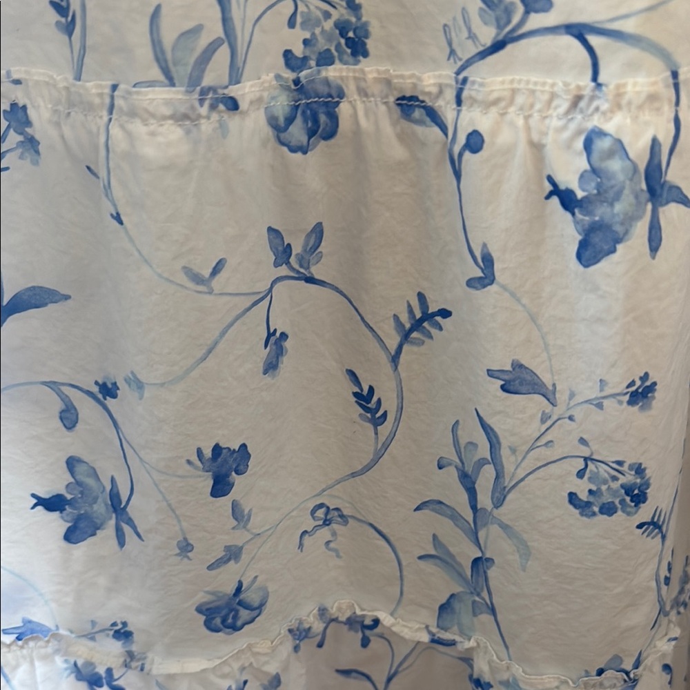 Hill House Ellie Style White Midi Dress with Blue Floral Print - Picture 6 of 7